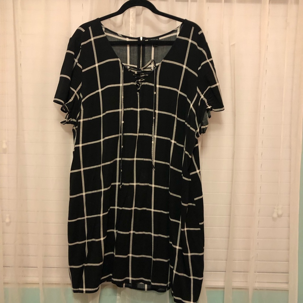 Black & White Striped Short Dress